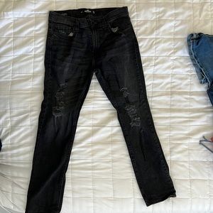 Mens black ripped jeans